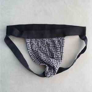Todd Sanfield Black and Gray Patterned Men's jockstrap. Size small